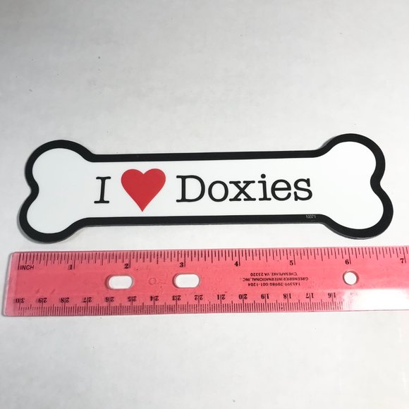I Love Doxies Magnet Dachshund Dog Bone Car Magnets Refrigerator Doxie Lot of 2 - Picture 6 of 7